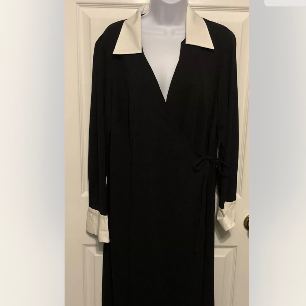 Lane Bryant Black& White Collared Shirt Dress 14/16 NWT